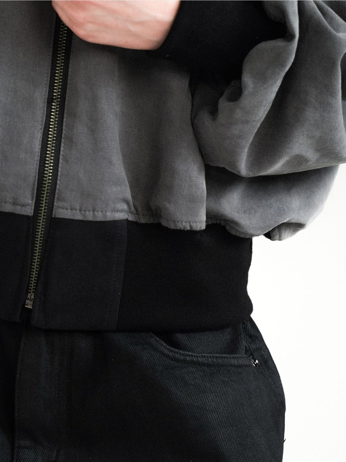 Retro 21 Reversible Tencel Cotton MA 1 Jacket in Black - On Model