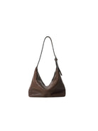 QIUZHEN Vegetable Tanned Calfskin Hobo Bag in Brown