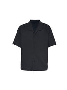 JCAESAR STUDIO Seagull Collar Leaf Jacquard Shirt in Black