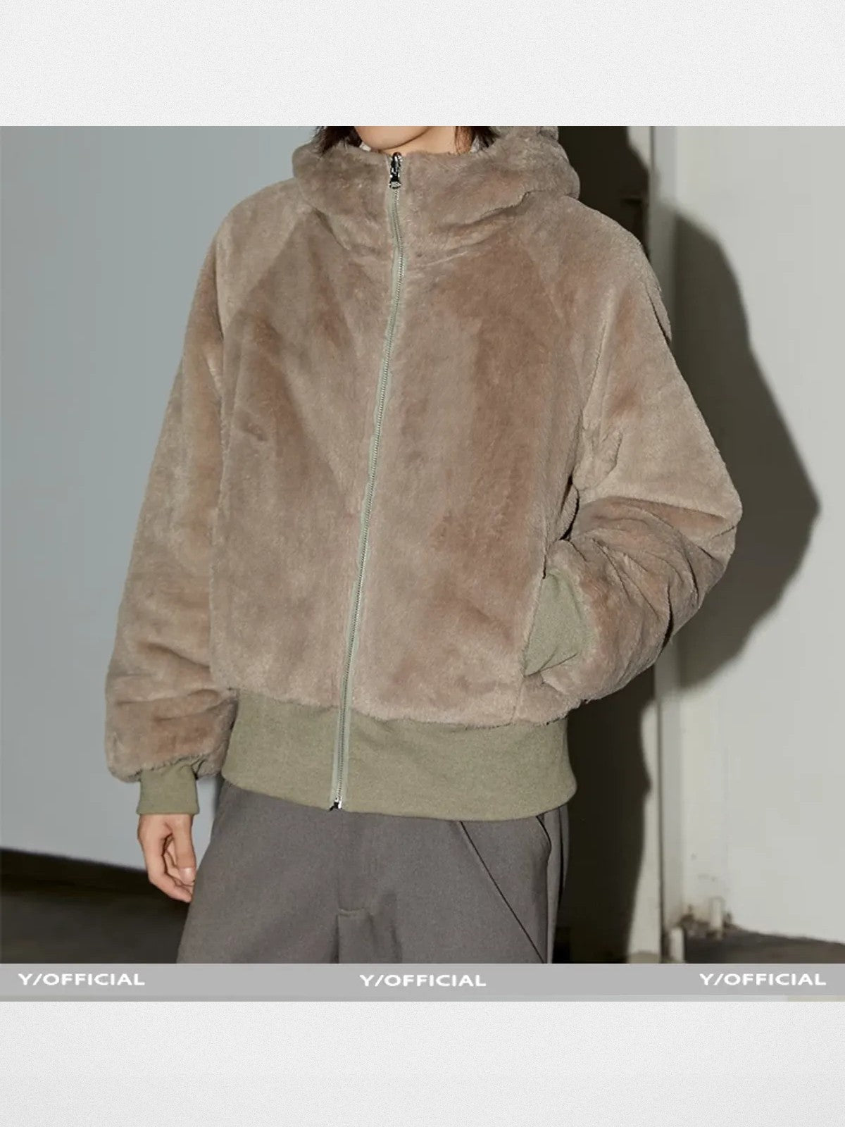 Y Official Reversible Berber Fleece Jacket in Green - On Model