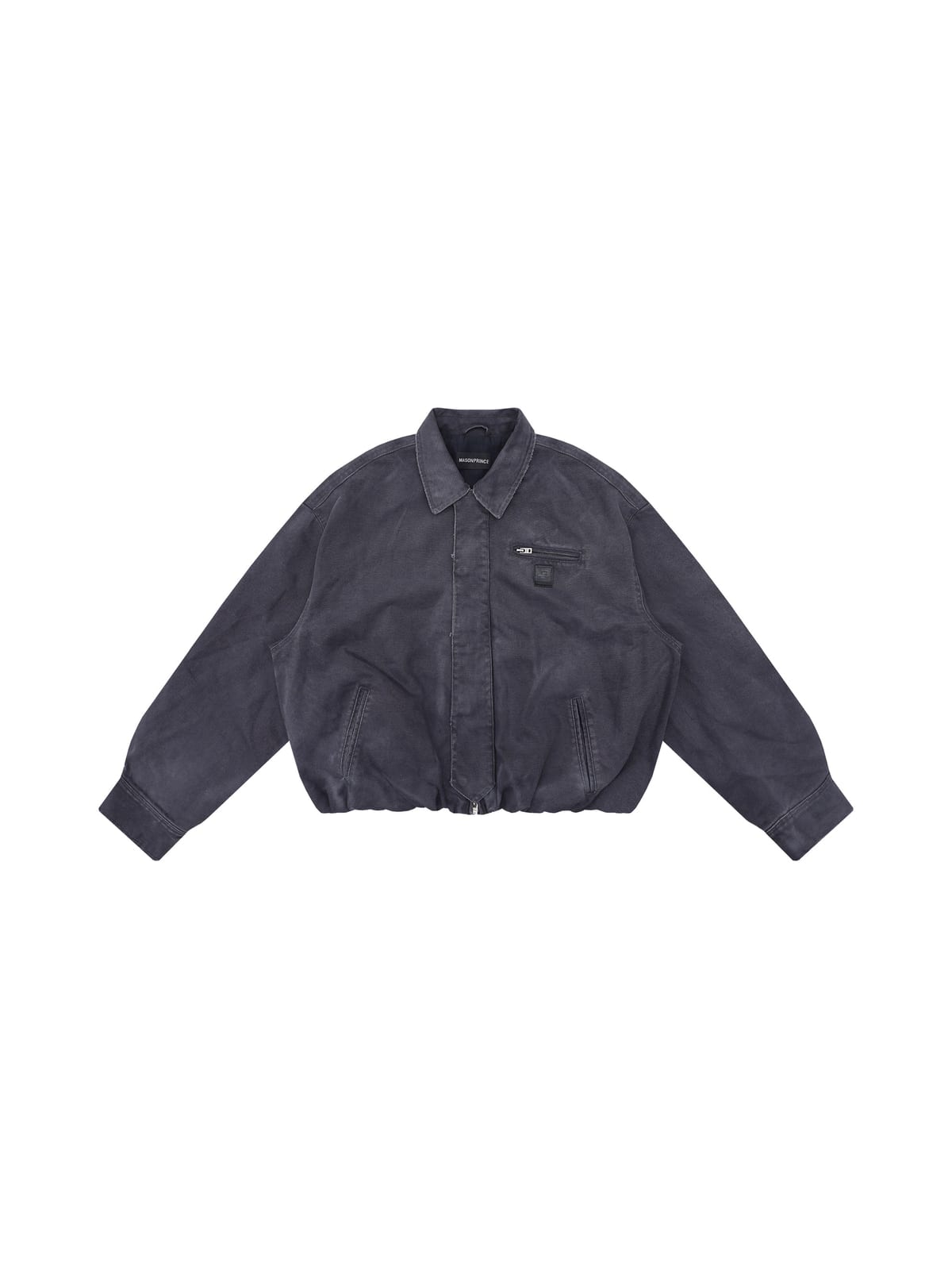 MASONPRINCE Distressed Cotton Cocoon Workwear Jacket in Charcoal