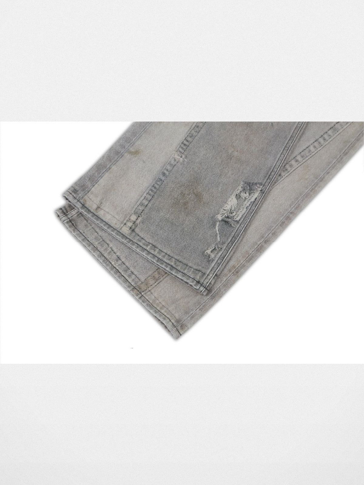 SOD Digital Stain Micro Flare Jeans in Gray - Detail