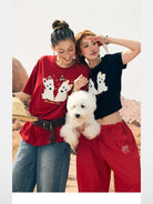 BeerBro Lightweight Parachute Pants in Red - On Female Model