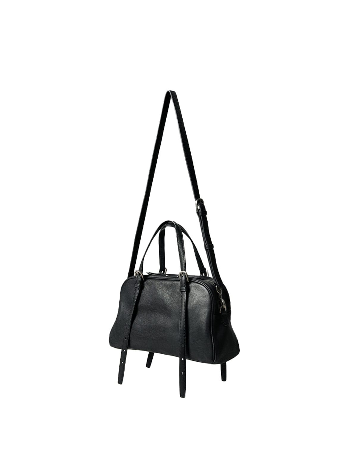 QIUZHEN Vegetable Tanned Kidskin Bowling Bag in Black