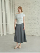 TEASEL Multi Wear Off Shoulder Top in Mint - On Female Model