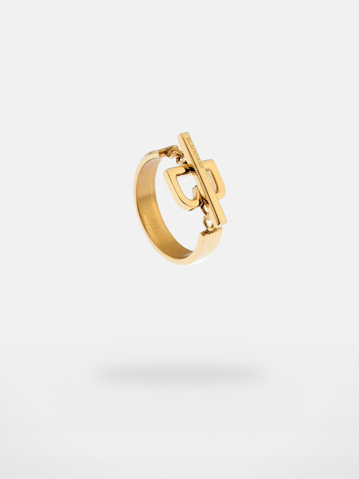 BLACKHEAD Structural Letter B Ring in Yellow