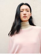TEASEL Washable Merino Wool Sweatshirt in Pink - On Female Model