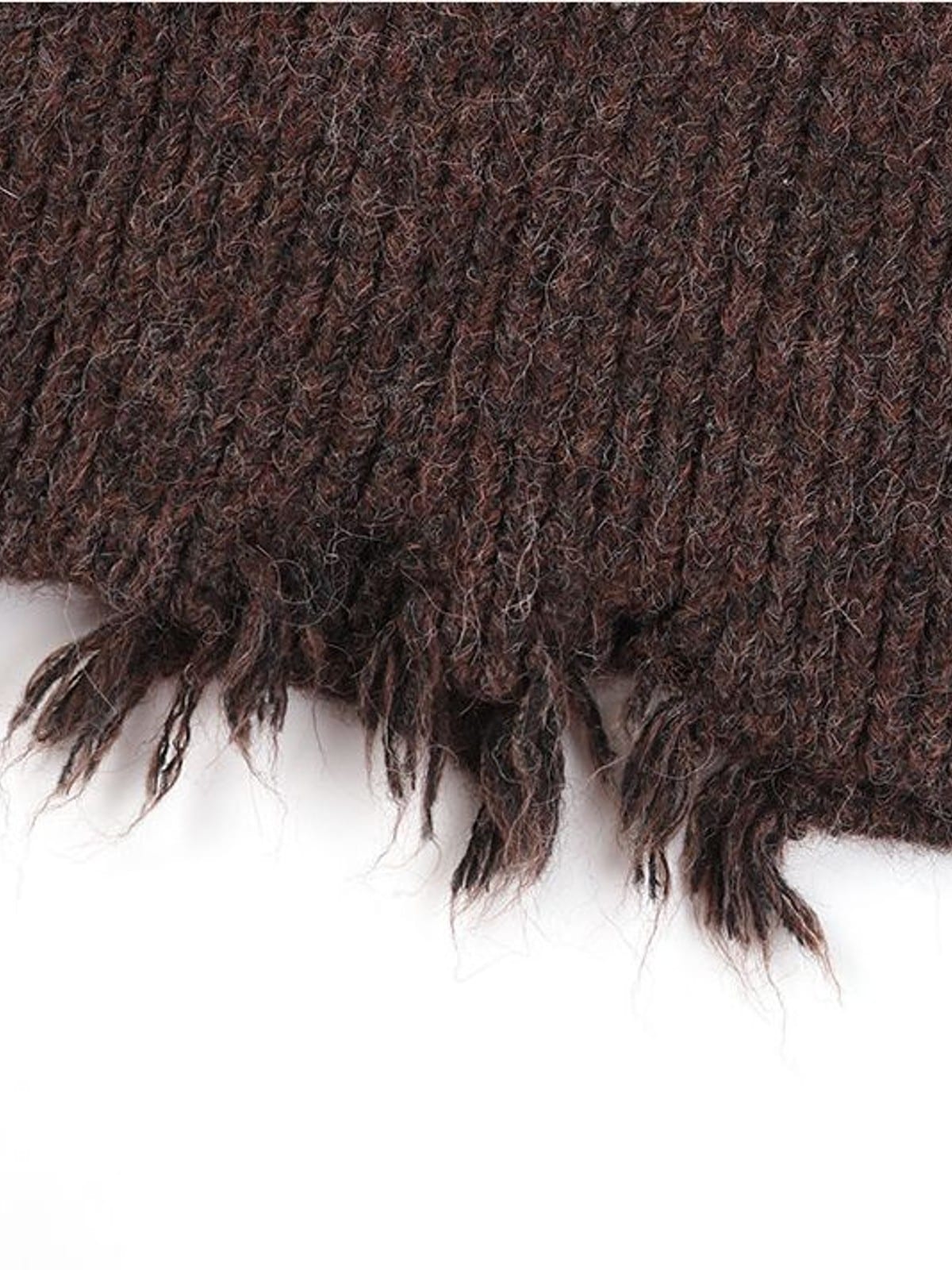 D5ove Heavyweight Wool Blend Cardigan in Brown - Detail
