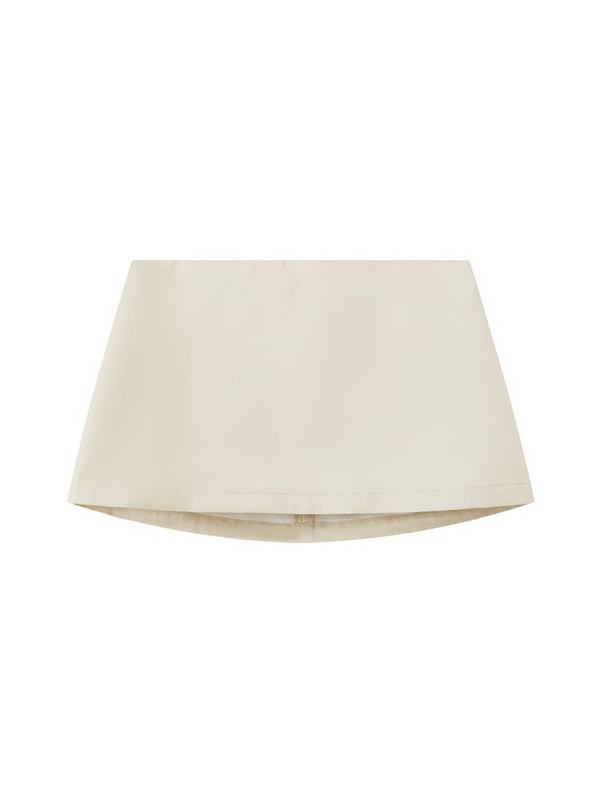 SweetChilling Structured Cotton Mini Skirt in Beige