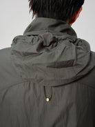SIMPLE PROJECT Lightweight Offset Zip Jacket in Gray - On Model