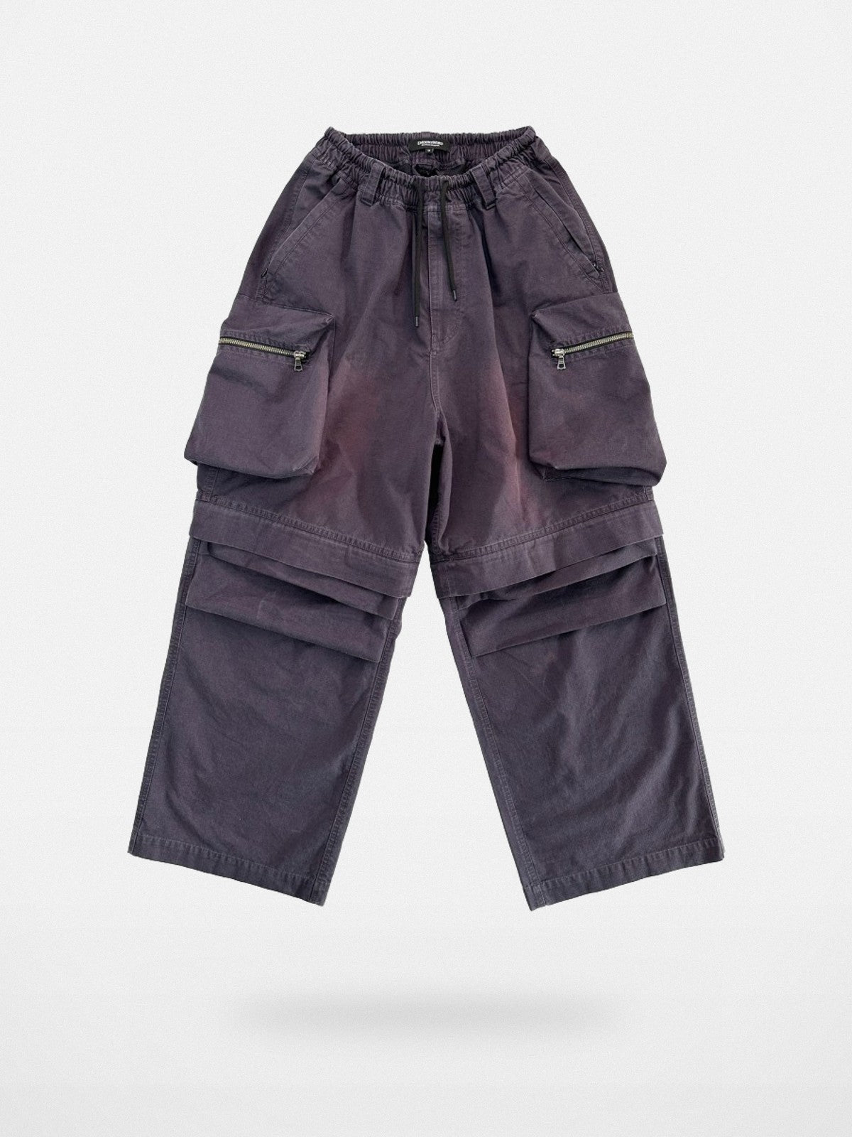 UNKNOWNWORLD Detachable Wide Leg Cargo Pants in Charcoal