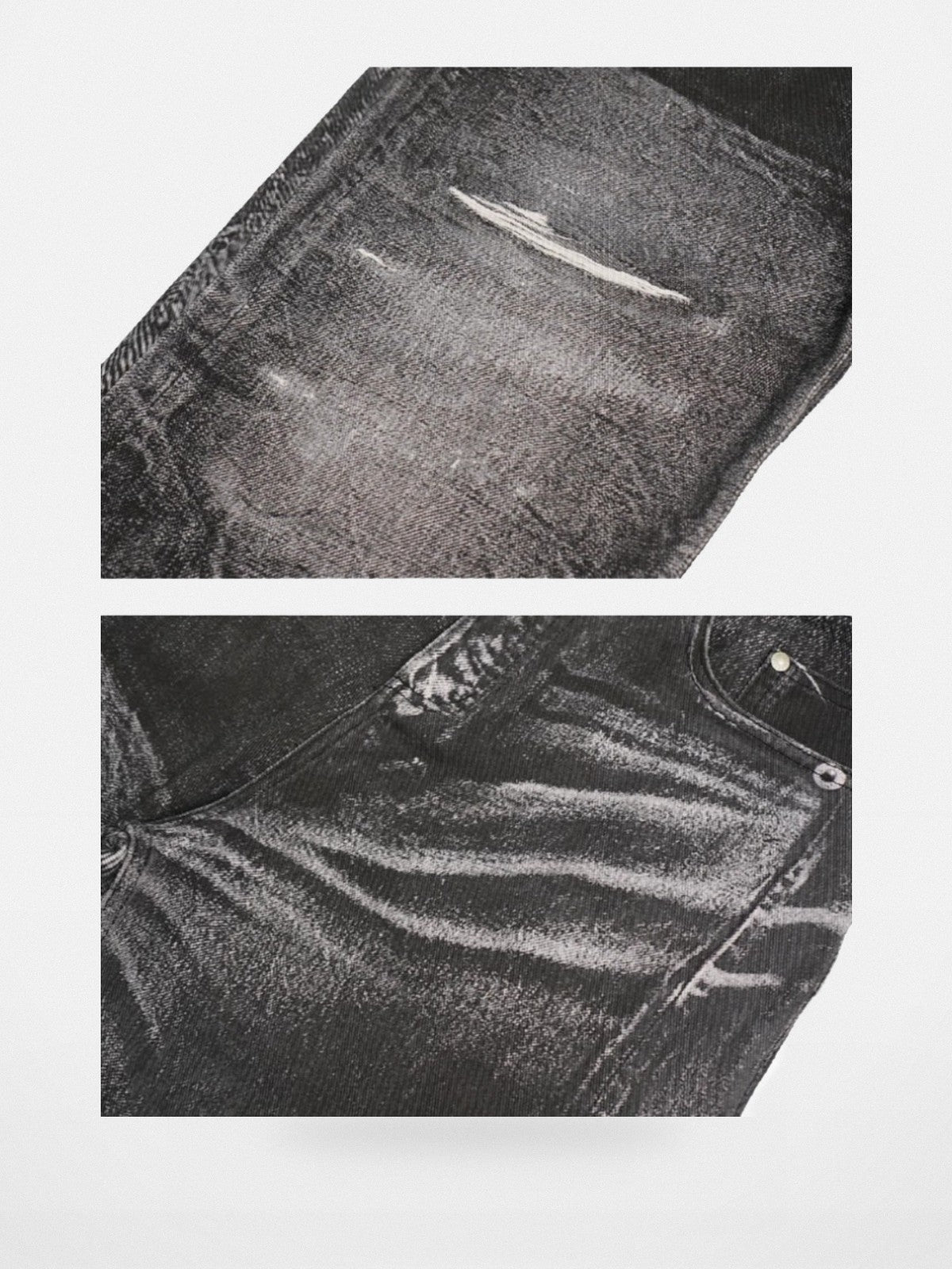 SOD Digital Print Wide Leg Jeans in Black - Detail