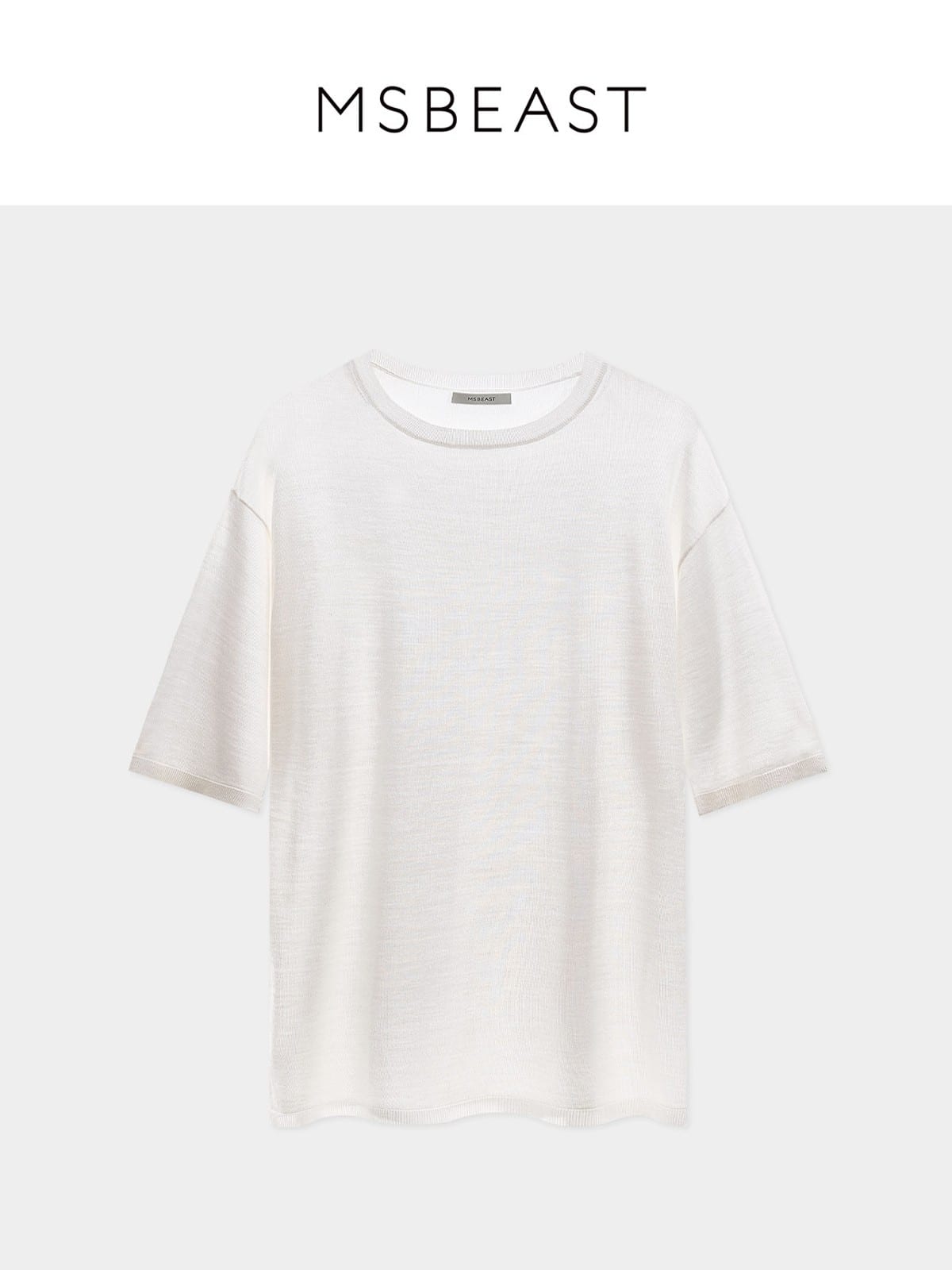 MSBEAST Wool Acetate Knit T Shirt in White
