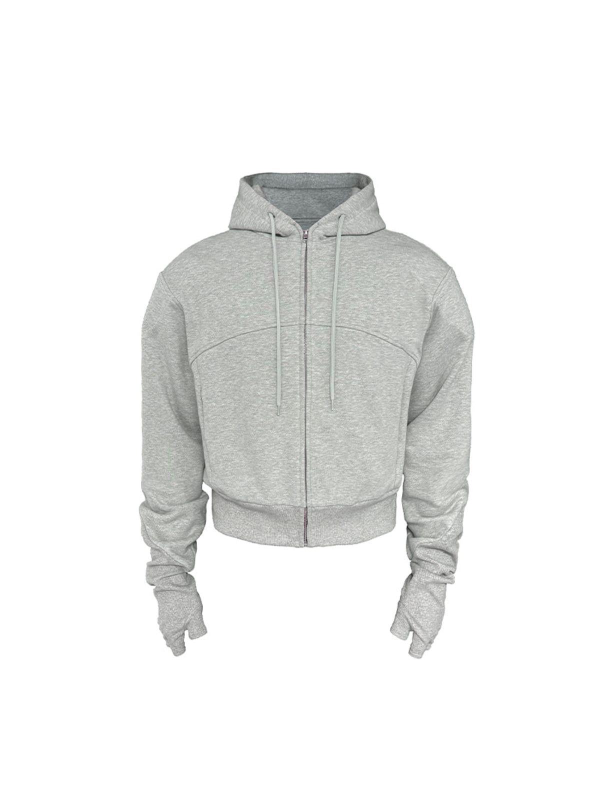 JCAESAR STUDIO Paneled Zip Up Glove Hoodie in Gray