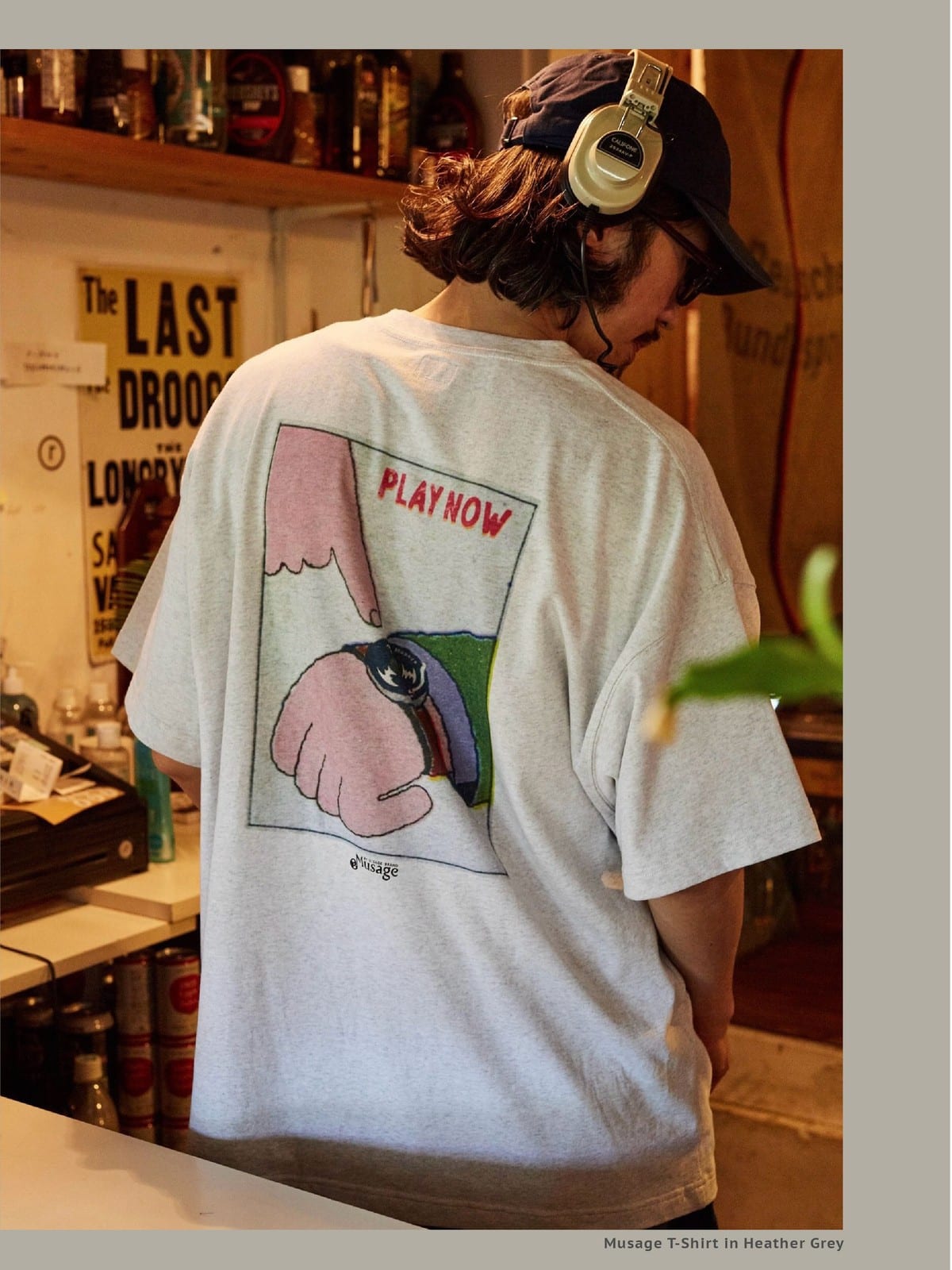 USAGE Heavyweight Graphic Cotton T Shirt in Heather Gray - On Model