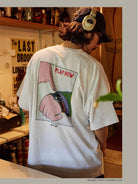 USAGE Heavyweight Graphic Cotton T Shirt in Heather Gray - On Model