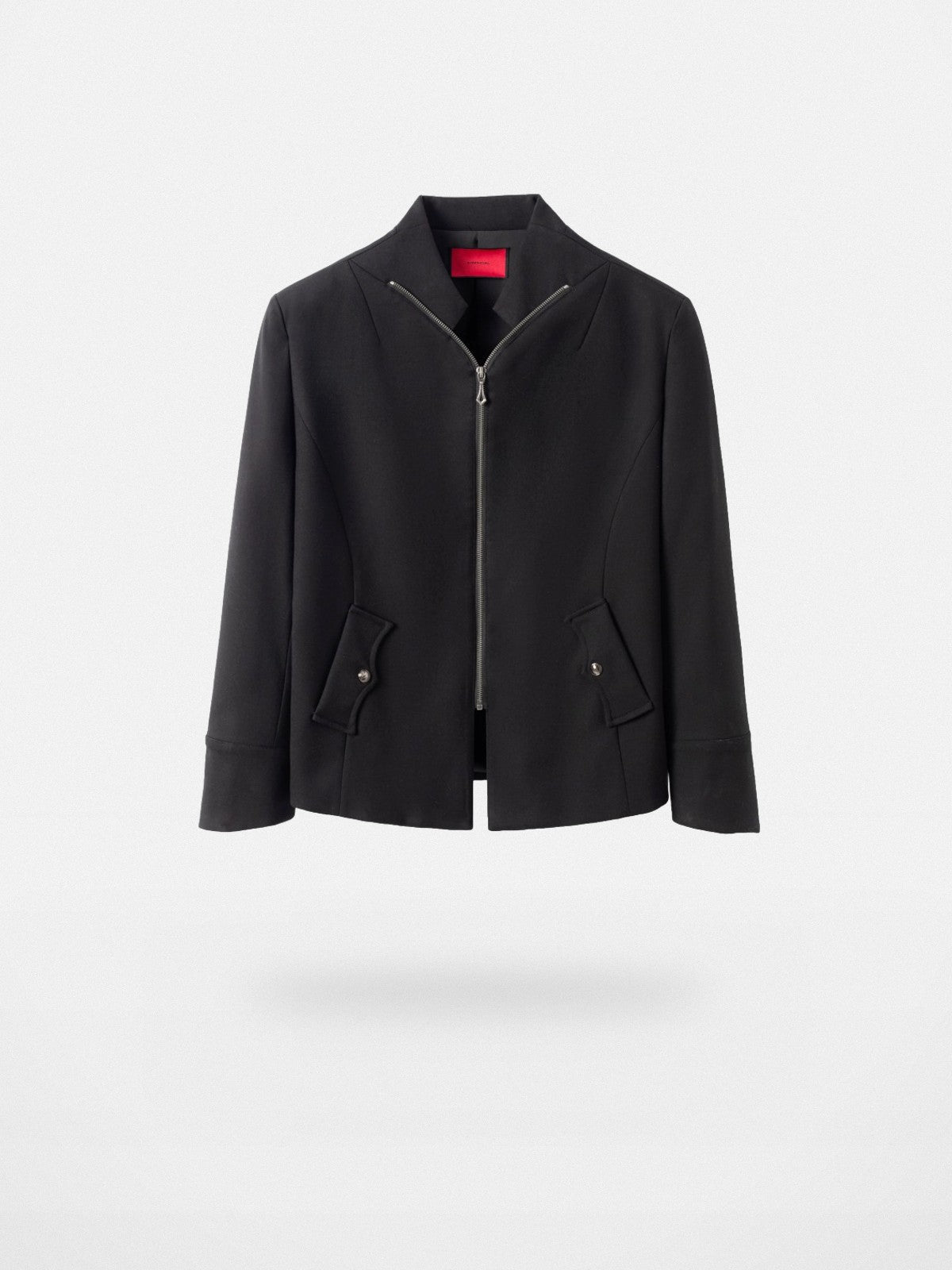 Y OFFICIAL Zip Stand Collar Jacket in Black