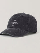 SMFK Distressed Camo Cotton Baseball Cap in Gray
