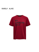 RARELY ALIKE Anniversary Slogan Cotton T Shirt in Burgundy