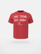 VLABMADE Distressed Slogan Boxy T Shirt in Red