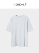 MSBEAST Oversized Lyocell Wool Blend T Shirt in Sky Blue