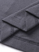 D5ove Boxy Mock Neck Cotton T Shirt in Gray - Detail