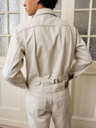Retro 21 Khaki Type 1 Denim Jacket in Khaki - On Male Model