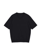 SIMPLE PROJECT Cashmere Blend V Neck Knit T Shirt in Black