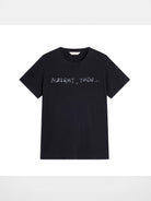 alright then Sheer Cotton Silk Blend Logo Tee in Black