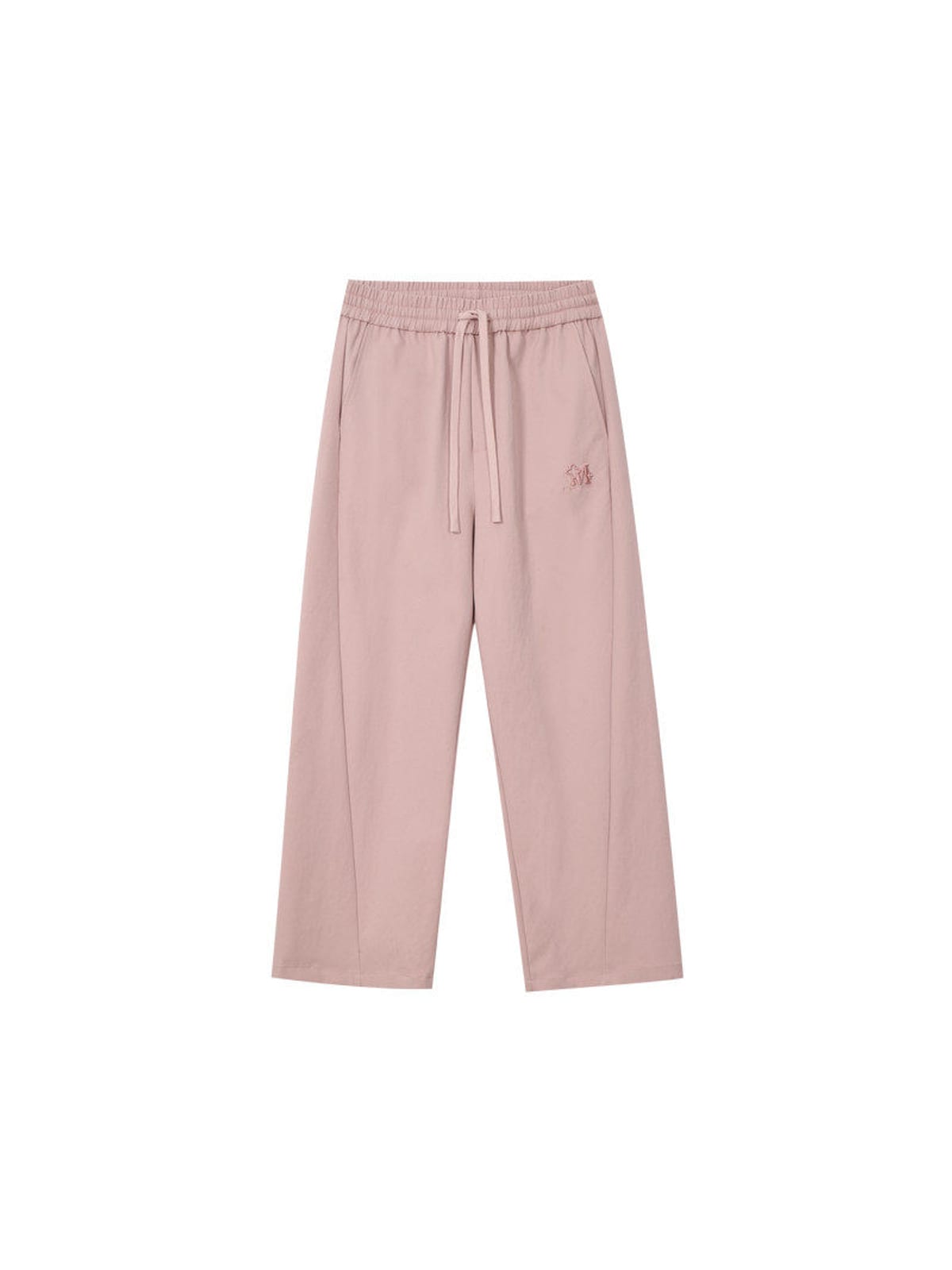 MEDM Spliced Drawstring Wide Leg Trousers in Pink