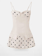 SweetChilling Polka Dot Bustier Mini Dress in Cream