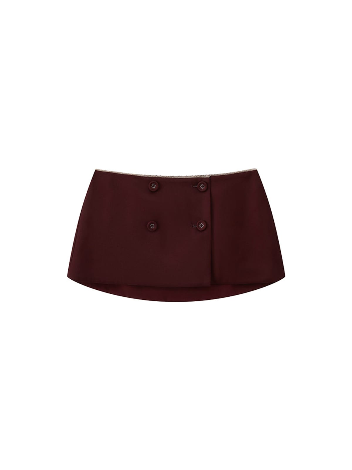 SweetChilling Double Breasted Polka Dot Mini Skirt in Brown