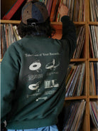 USAGE Heavyweight Raglan Graphic Sweatshirt in Green - On Model