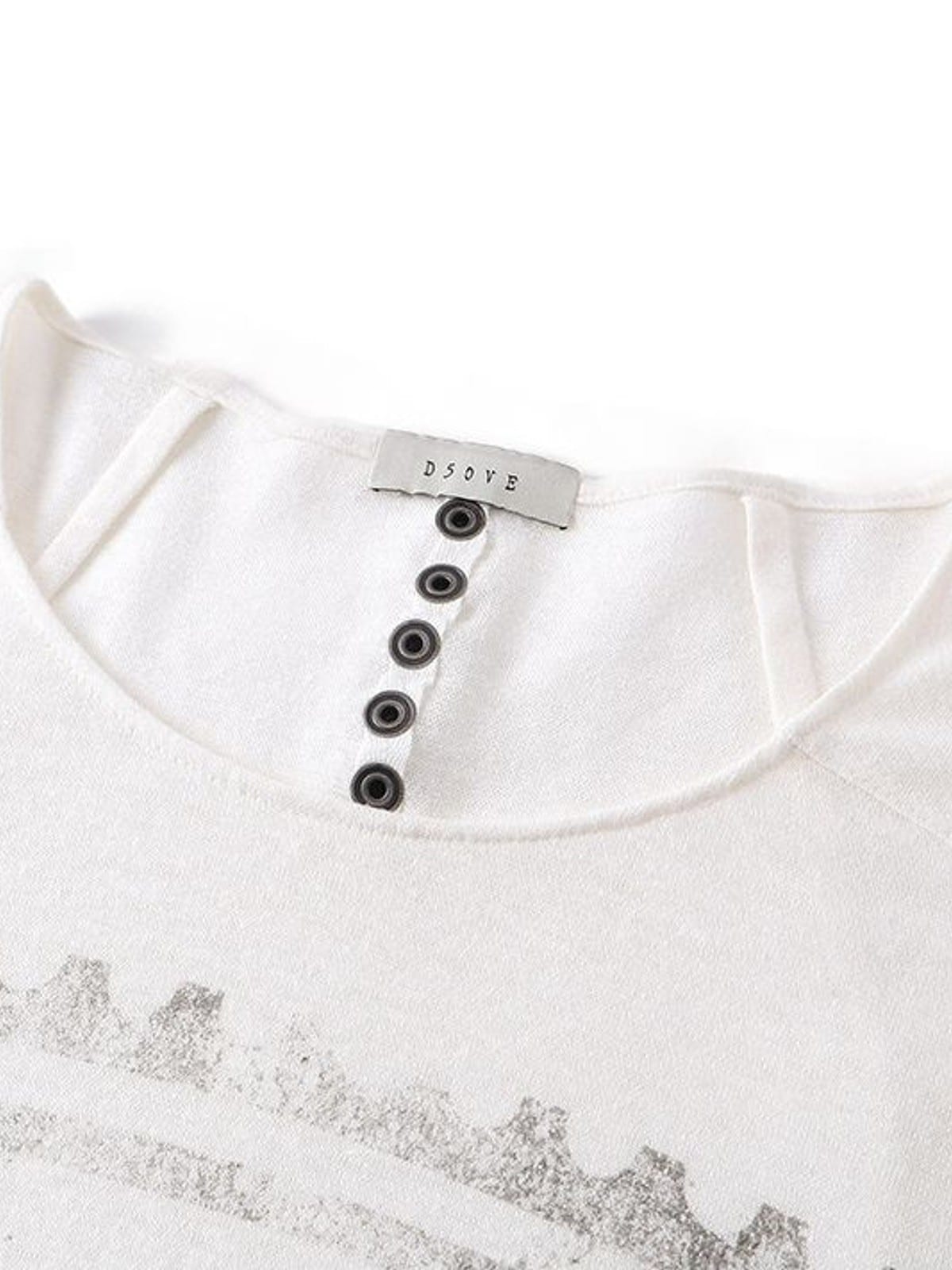 D5ove Mew York Graphic Hemp Blend T Shirt in White - Detail