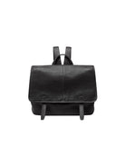 QIUZHEN Vegetable Tanned Goatskin Messenger Backpack in Black