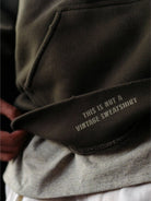 USAGE Faded Vintage Wash Hoodie in Olive - On Model