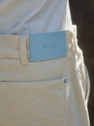 Retro 21 Wide Wale Cotton Corduroy Pants in White - On Model