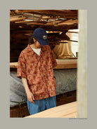 USAGE Floral Japanese Cotton Aloha Shirt in Pink - On Male Model