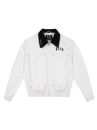 MEDM Embroidered Harrington Jacket in White