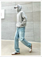 VLABMADE Heavyweight Cotton Fleece Hoodie in Gray - On Model