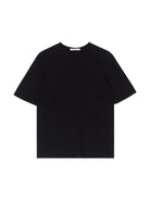 SIMPLE PROJECT Linen Blend Crewneck T Shirt in Black