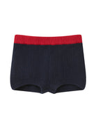 SweetChilling Ribbed Wool Blend Knit Shorts in Navy Blue