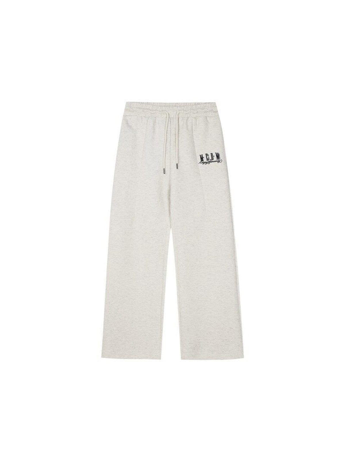 MEDM Cotton Blend Straight Leg Sweatpants in Heather Gray