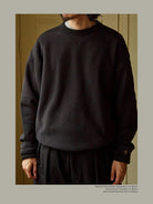 USAGE Reversible Cotton Crewneck Sweatshirt in Gray - On Male Model