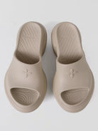 SMFK Molded Platform Slide Sandals in Beige