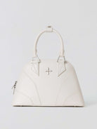 SMFK Medium Leather Shell Bag in White