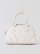 SMFK Phantom Leather Top Handle Bag in White
