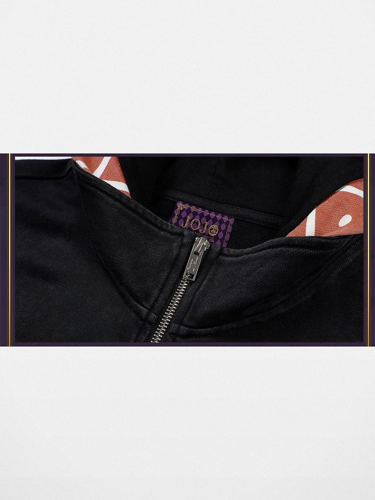 MEDM Guido Mista Graphic Zip Up Hoodie in Black - Detail