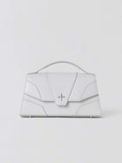 SMFK Geometric Leather Evening Clutch in White