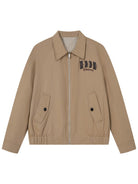 MEDM Reversible Cotton Zip Up Barn Jacket in Beige